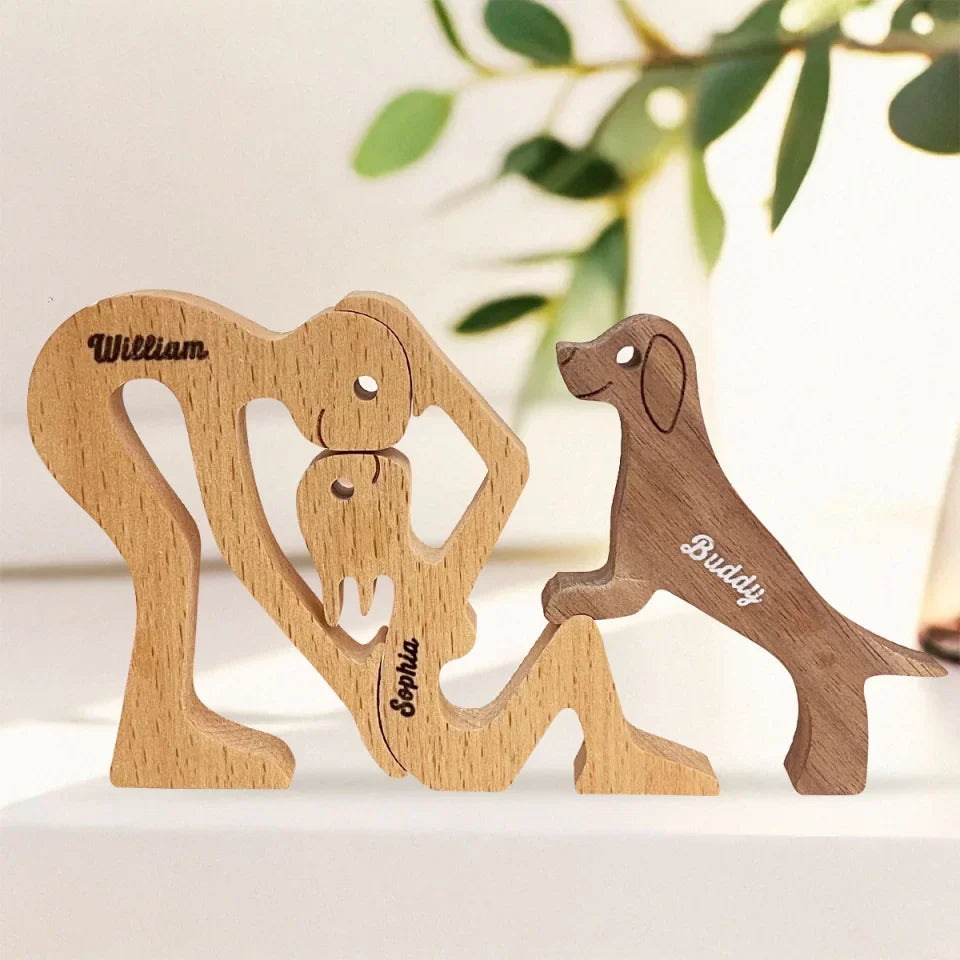 Time Spent With Dogs Is Never Wasted - Dog Personalized Custom Shaped Wooden Art Puzzle 
