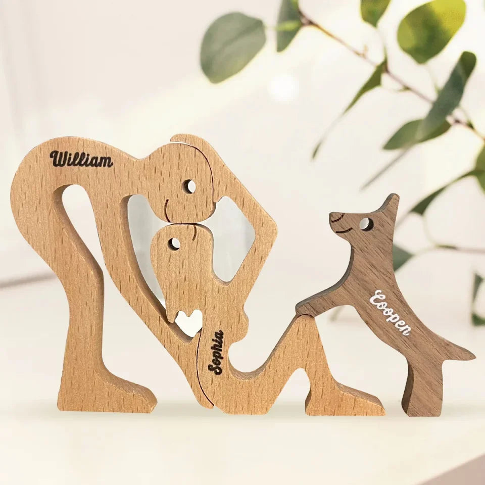 Time Spent With Dogs Is Never Wasted - Dog Personalized Custom Shaped Wooden Art Puzzle 