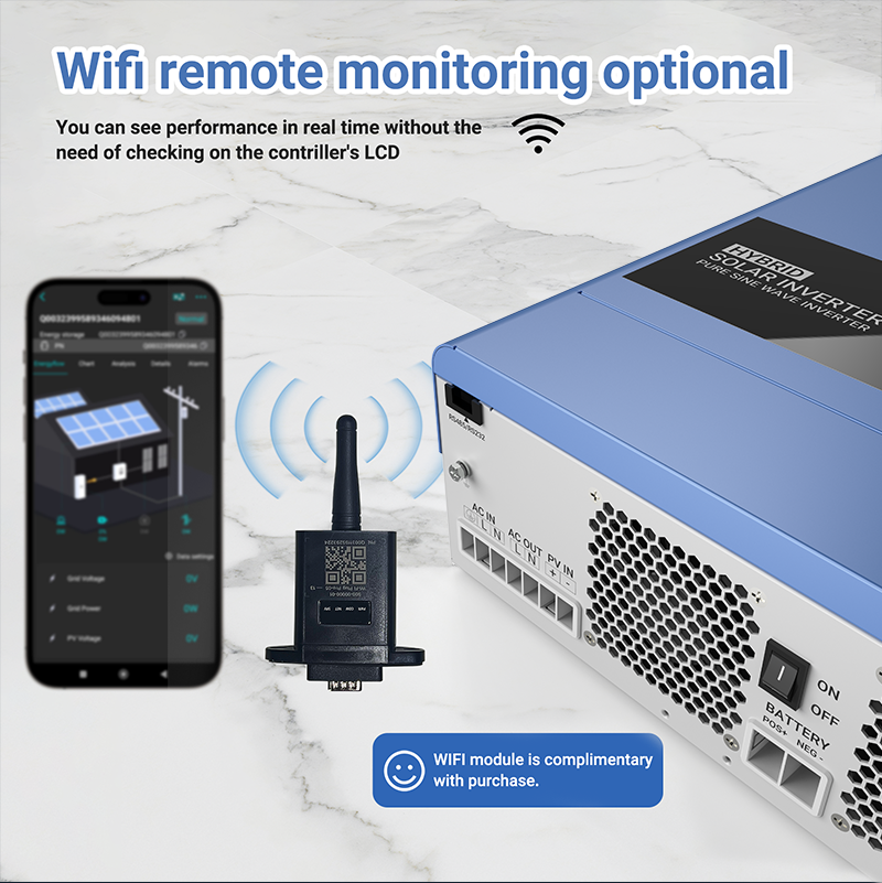 UK WAREHOUSE--ANENJI 6.2KW 48V Hybrid Solar Inverter 230V MPPT On Grid Off Grid Solar Inverter Pure Sine 120A Solar Charge Controller for PV Panels