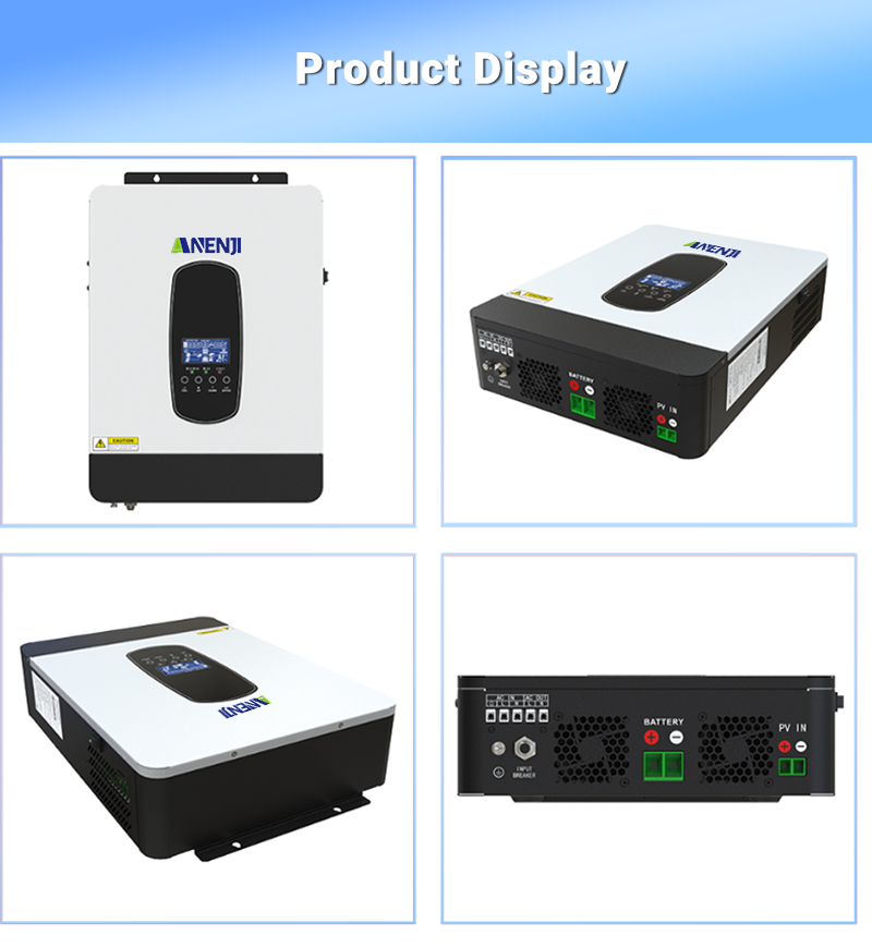 ANENJI 3.2KVA 3000W Hybrid Solar Inverter 24V 220V Photovoltaic Inverter Pure Sine Wave Inversor Off Grid Tie 80A MPPT Soalr Charge Controller