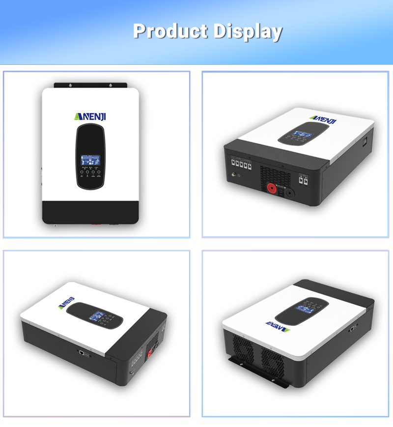 ANENJI 4.2KVA 3800W Hybrid Solar Inverter 24V 220V Photovoltaic Inverter Pure Sine Wave Inversor Off Grid Tie 110A MPPT Soalr Charge Controller