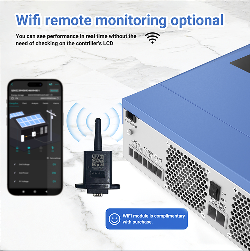 Ukraine Delivery Directly----ANENJI 4200W MPPT Hybrid Solar Inverter 4.2KW 24V On/Off Grid Photovoltaic Inverter 230VAC 100A Solar Charge Controller for PV 60-500V