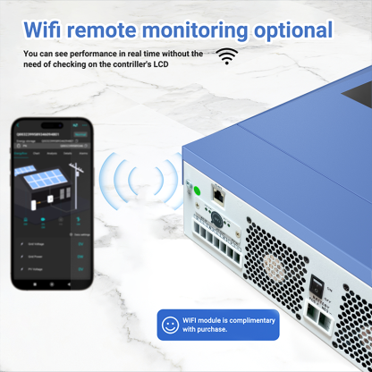 ANENJI 4200W MPPT Hybrid Solar Inverter 4.2KW 24V On/Off Grid Photovoltaic Inverter 230VAC 100A Solar Charge Controller for PV 60-500V