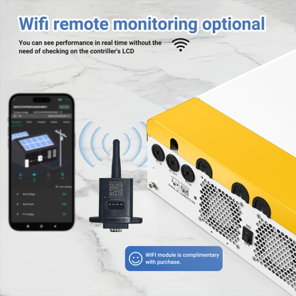 ANENJI 6.2KW Hybrid Solar Inverter MPPT Photovoltaic Solar Inverter Pure Sine 230V 48V Dual Output 120A Charge Controller PV 500V WIFI