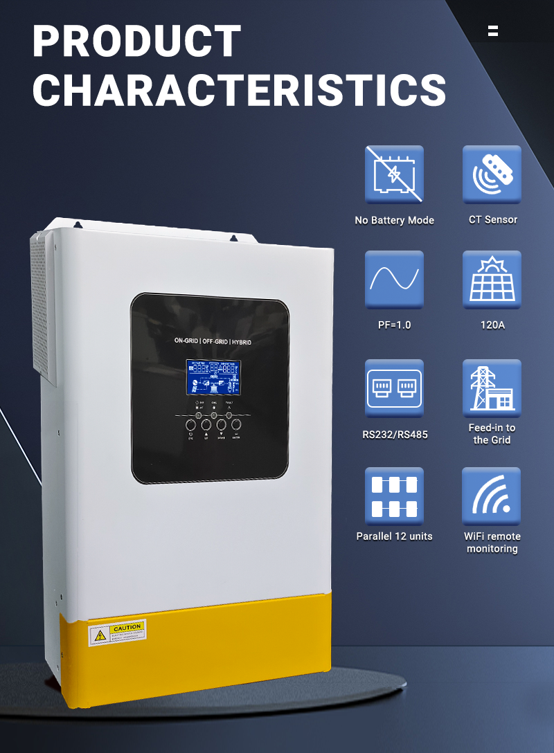 UK WAREHOUSE--ANENJI 6.2KW Hybrid Solar Inverter 48V 230VAC Photovoltaic Parallel 3-Phase Inverter Off Grid Tie Built in 120A MPPT Solar Charge Controller PV 500V