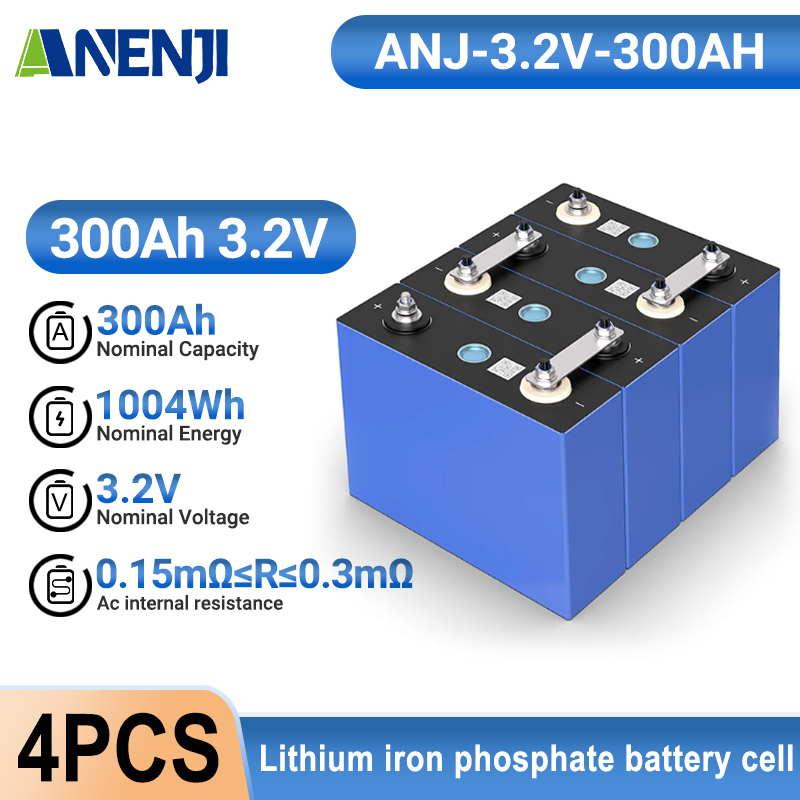 ANENJI 3.2V 300Ah lifepo4 battery cell lithium iron phosphate battery lifepo4 Battery cells (4pcs per Carton)