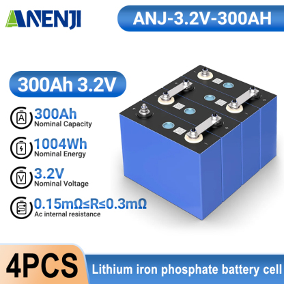 ANENJI 3.2V 300Ah lifepo4 battery cell lithium iron phosphate battery lifepo4 Battery cells (4pcs per Carton)