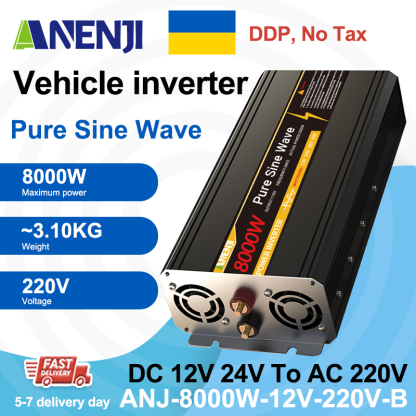 Ukraine DDP----ANENJI 1000W/3000W/5000W/8000W 220V 12V/24V Pure Sine Wave Inverter Power Inverter 