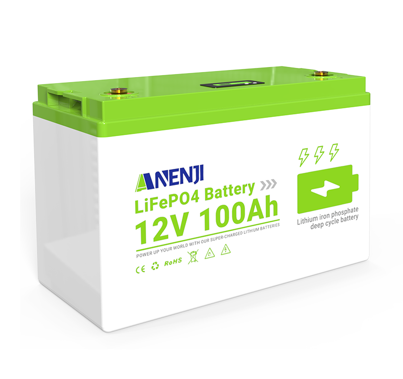 UK WAREHOUSE---ANENJI 12V 100Ah 1280WH LiFePO4 Battery RV Boot Solar Golf Cart Battery Built-in BMS Grade Lithium Iron Phosphate Off-Road Off-grid