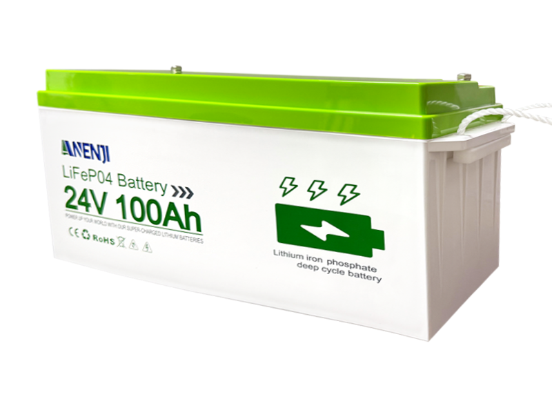 ANENJI 24V 100Ah 2560WH LiFePO4 Battery RV Boot Solar Golf Cart Battery Built-in BMS Grade Lithium Iron Phosphate Off-Road Off-grid