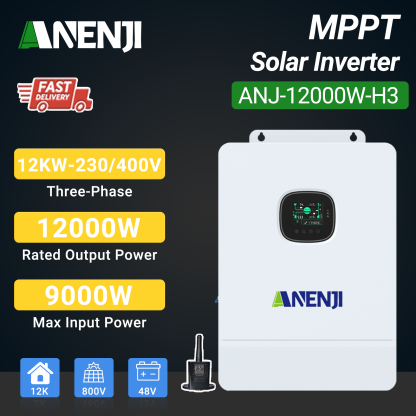 ANENJI 12KW-36KW 48V 3-Phase Off-Grid Solar Inverter 2*MPPT Max. Parallel 6 units