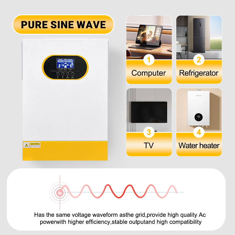 6.2KW Hybrid Solar Inverter MPPT 48V Photovoltaic Inverter 230VAC Pure Sine Off Grid PV 500V 120A Solar Charge Controller