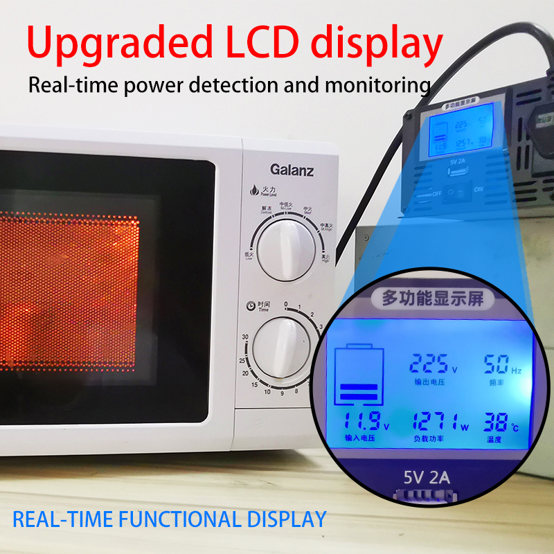 ANENJI Pure Sine Wave Inverter DC 3000W 12V 24V 48V AC 220Vac Power 3000W Car Inverter Converte with LED Display