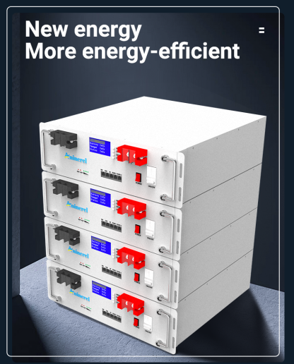 Aninerel  51.2V 100Ah Powerwall 5KWh LiFePO4 Rack-mounted Battery Built-in 16S 100A BMS CAN RS485 6000+ Cycle for Solar Planes Off/On Grid for Home
