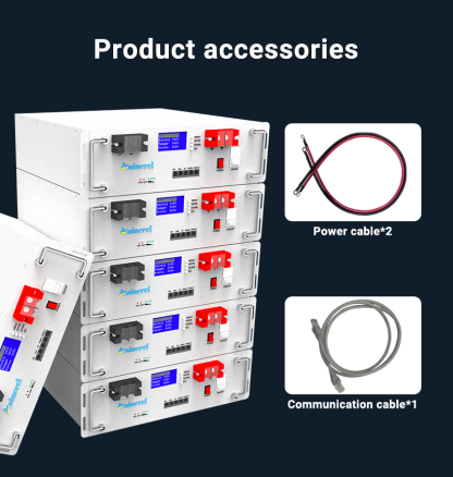 Aninerel  51.2V 100Ah Powerwall 5KWh LiFePO4 Rack-mounted Battery Built-in 16S 100A BMS CAN RS485 6000+ Cycle for Solar Planes Off/On Grid for Home