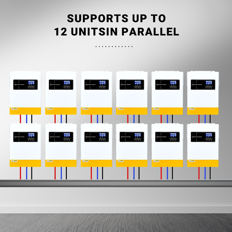 Brazil Warehouse--ANENJI 3KW 48V Hybrid Solar Inverter 110/120Vac Splite Phase MPPT Off Grid Solar Inverter Pure Sine 80A Solar Charge Controller with  Max Parallel  12pcs