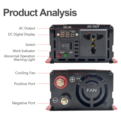 ANENJI 1000W/3000W 220V 12V/24V Pure Sine Wave Inverter Power Inverter  Portable Power Voltage Converter Car Solar Inverter