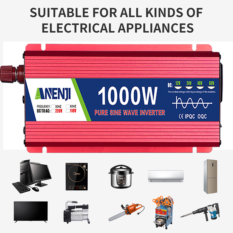 ANENJI 1000W/3000W 220V 12V/24V Pure Sine Wave Inverter Power Inverter  Portable Power Voltage Converter Car Solar Inverter