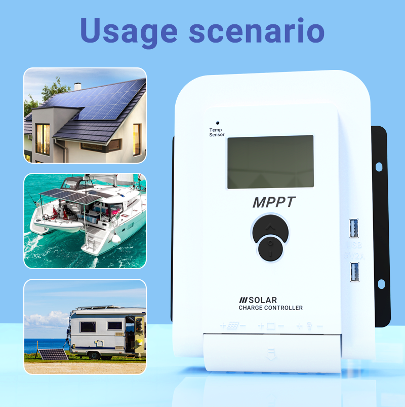 ANENJI MPPT Solar Controller 40A 60A PV Input 100VDC Solar Charge Regulator for 12V 24V Auto Acid Lithium LiFePo4 GEL SLD Dual USB