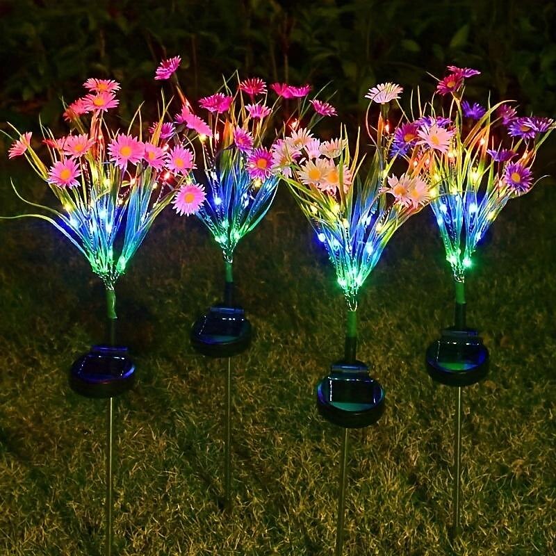Solar Garden Lights Outdoor Chrysanthemum Solar Outdoor Lights Decorative With Colorful String Lights Upgraded Waterproof Solar Garden Decor For Yard Patio Landscape Decoration 2023 - US $11.99 –P1