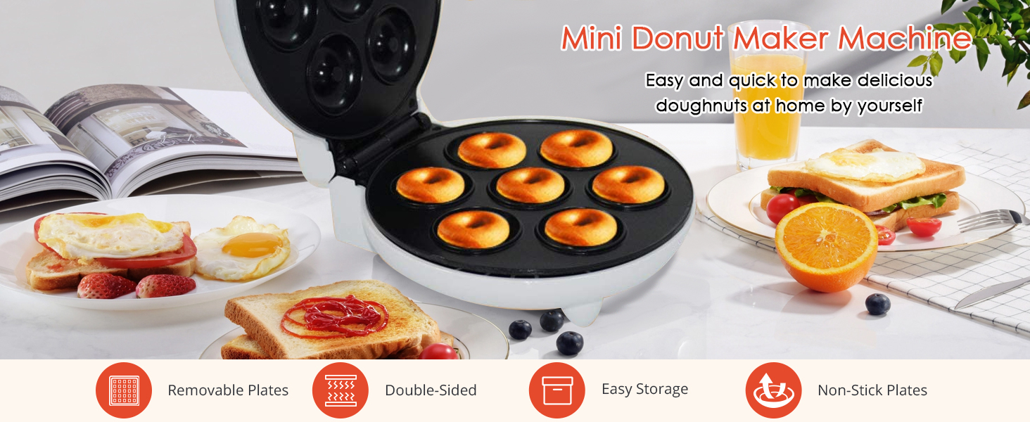 Mini Donut Maker Machine Non Stick Portable