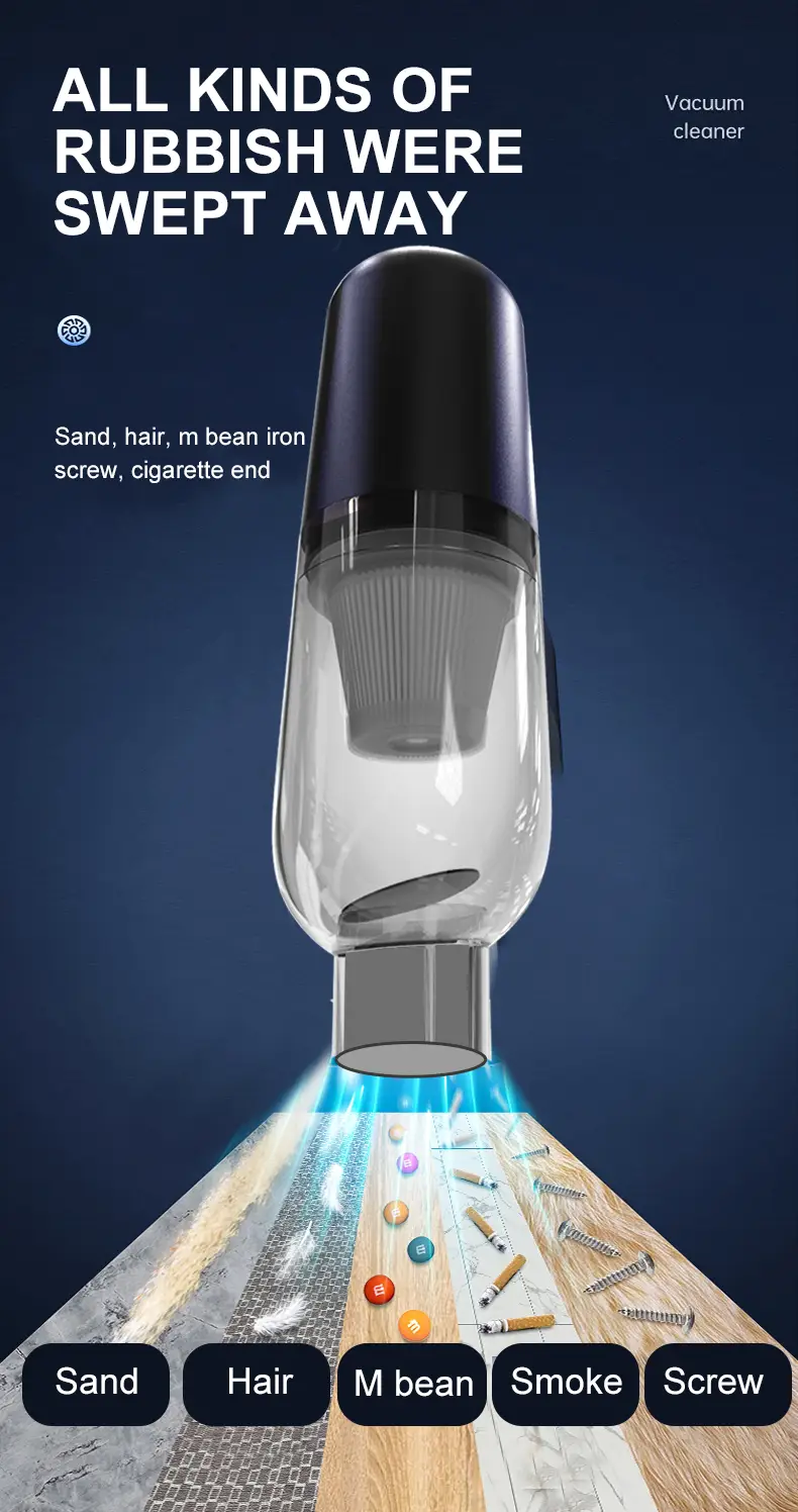 wireless handheld high suction mini car vacuum cleaner cordless 10000pa suction lightweight vacuum for home car comeswith battery details 5