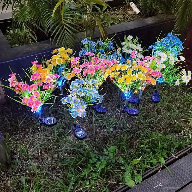 Solar Garden Lights Outdoor Chrysanthemum Solar Outdoor Lights Decorative With Colorful String Lights Upgraded Waterproof Solar Garden Decor For Yard Patio Landscape Decoration 2023 - US $11.99 –P3