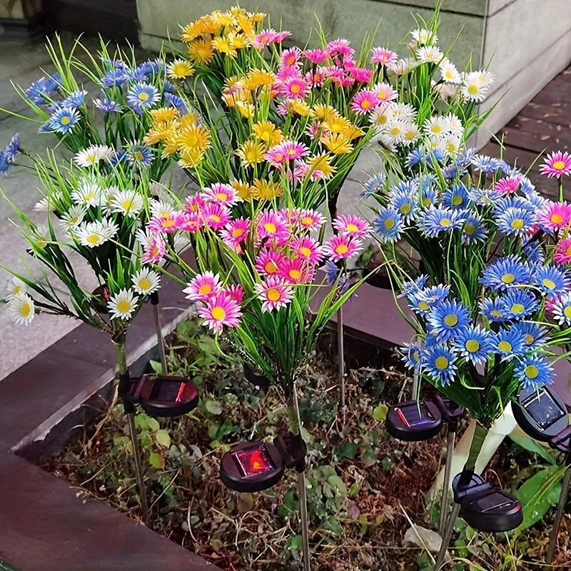 Solar Garden Lights Outdoor Chrysanthemum Solar Outdoor Lights Decorative With Colorful String Lights Upgraded Waterproof Solar Garden Decor For Yard Patio Landscape Decoration 2023 - US $11.99 –P6
