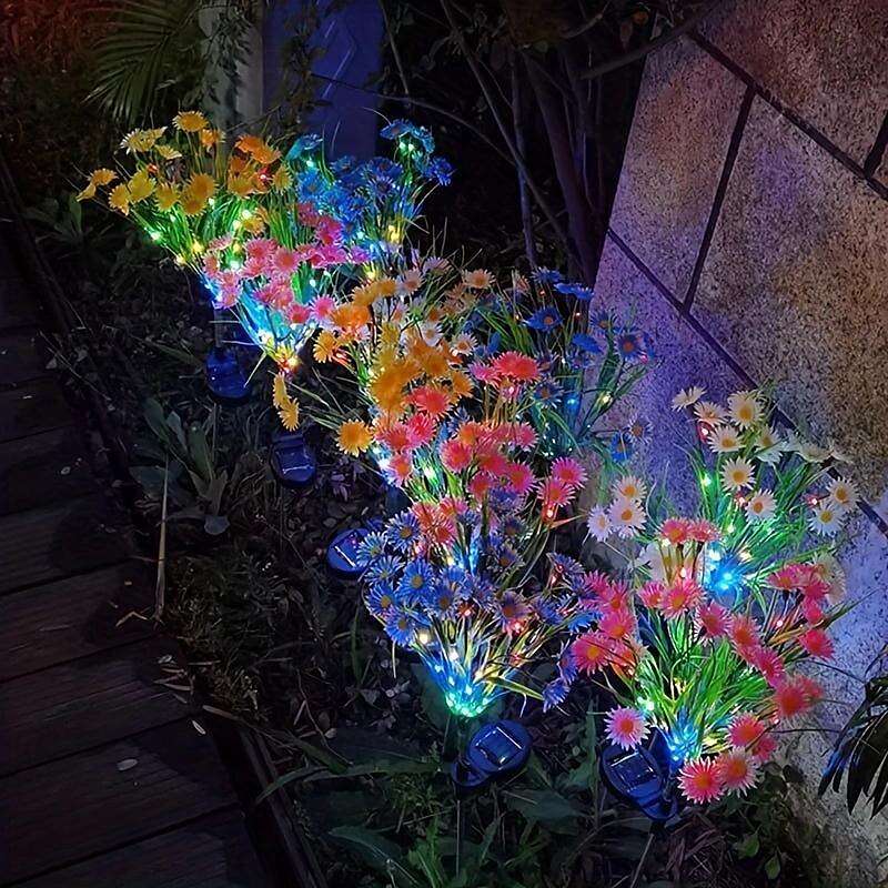 Solar Garden Lights Outdoor Chrysanthemum Solar Outdoor Lights Decorative With Colorful String Lights Upgraded Waterproof Solar Garden Decor For Yard Patio Landscape Decoration 2023 - US $11.99 –P4