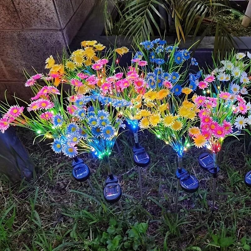 Solar Garden Lights Outdoor Chrysanthemum Solar Outdoor Lights Decorative With Colorful String Lights Upgraded Waterproof Solar Garden Decor For Yard Patio Landscape Decoration 2023 - US $11.99 –P5