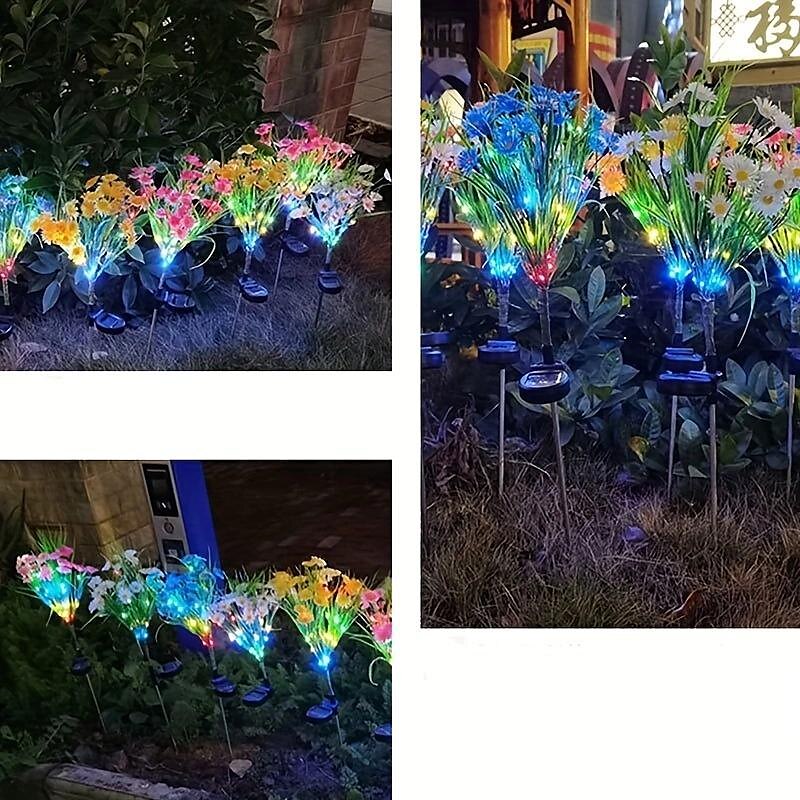 Solar Garden Lights Outdoor Chrysanthemum Solar Outdoor Lights Decorative With Colorful String Lights Upgraded Waterproof Solar Garden Decor For Yard Patio Landscape Decoration 2023 - US $11.99 –P2