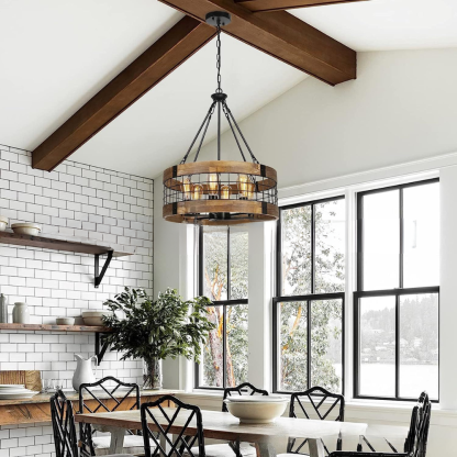 Alessio Industrial LED Pendant Light in dining room setting