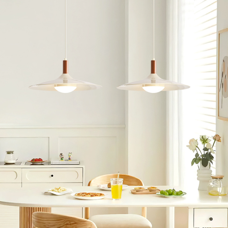 Carins Vintage Walnut Pendant Lights over dining table