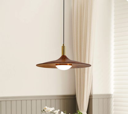 Carins Vintage Walnut Pendant Light - Dining Room