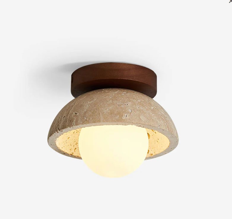 Zaid Minimalist Travertine Ceiling Light