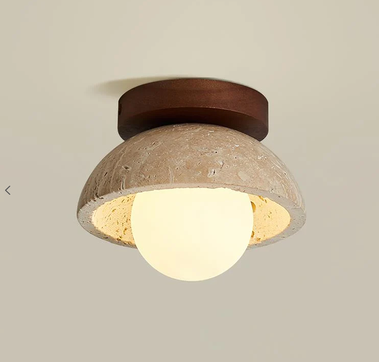 Zaid Minimalist Travertine Ceiling Light