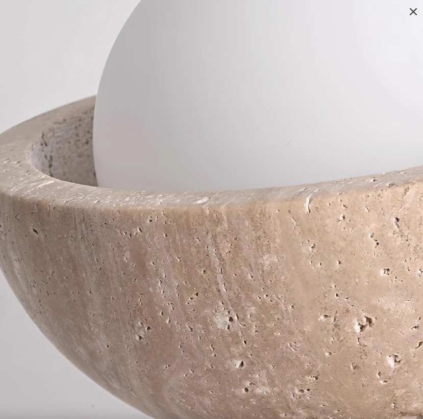 Zaid Minimalist Travertine Ceiling Light