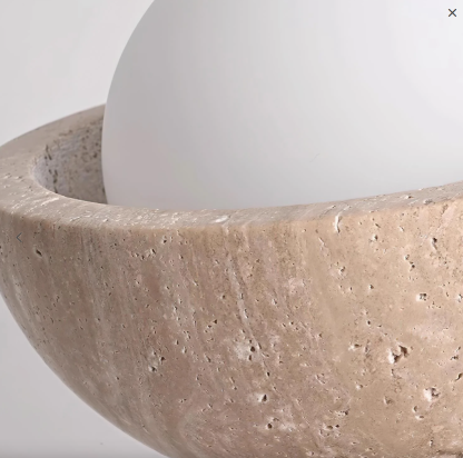 Zaid Minimalist Travertine Ceiling Light