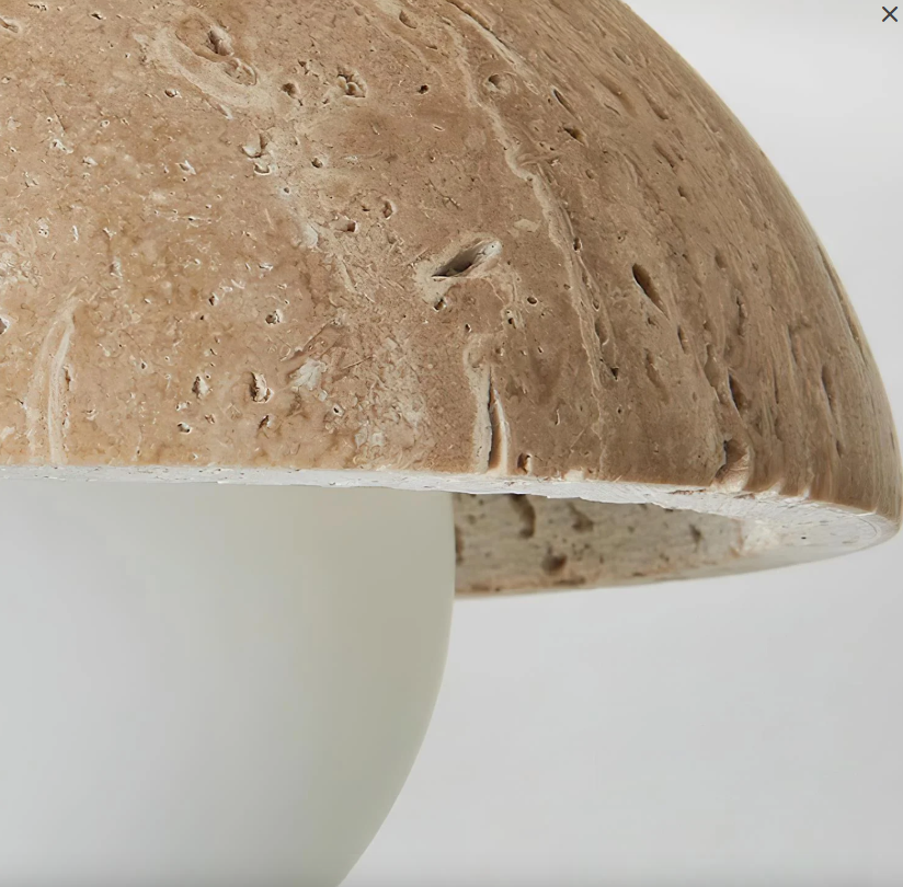 Zaid Minimalist Travertine Ceiling Light