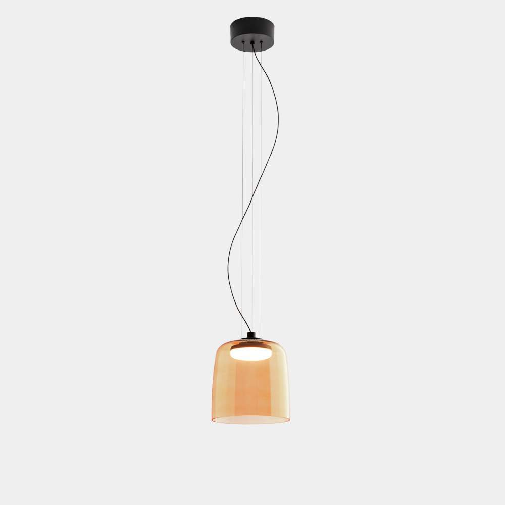 Morandi Pendant Light, orange glass shade, modern design
