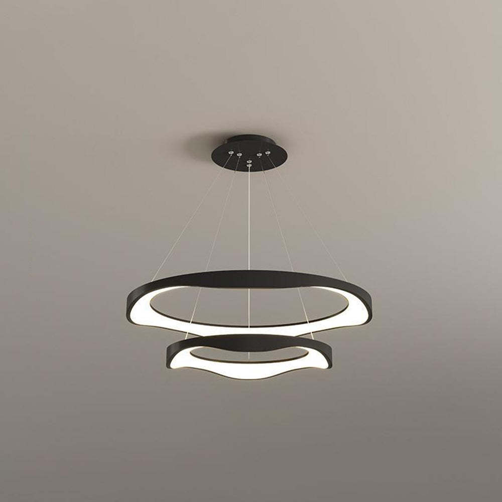 Black Arisha Pendant Light, modern halo design.