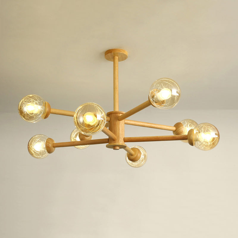 Ozawa minimalist wood and glass pendant light Ozawa Minimalist Bubble Wood/Glass Pendant Light