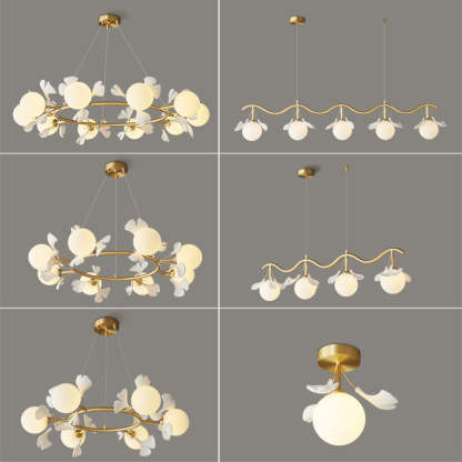 Lassola Olivia Chandelier: Leaf design, various models
