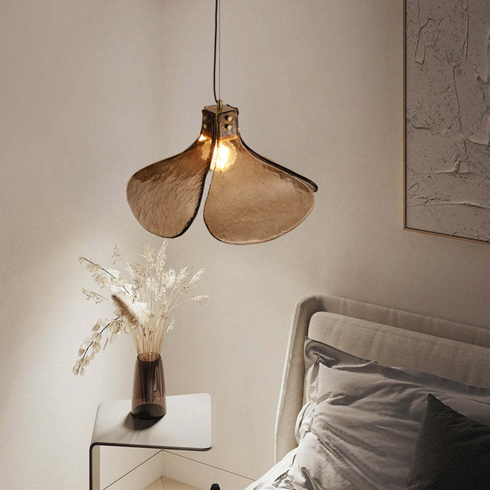 Carins pendant light, retro glass. Bedroom lighting idea.