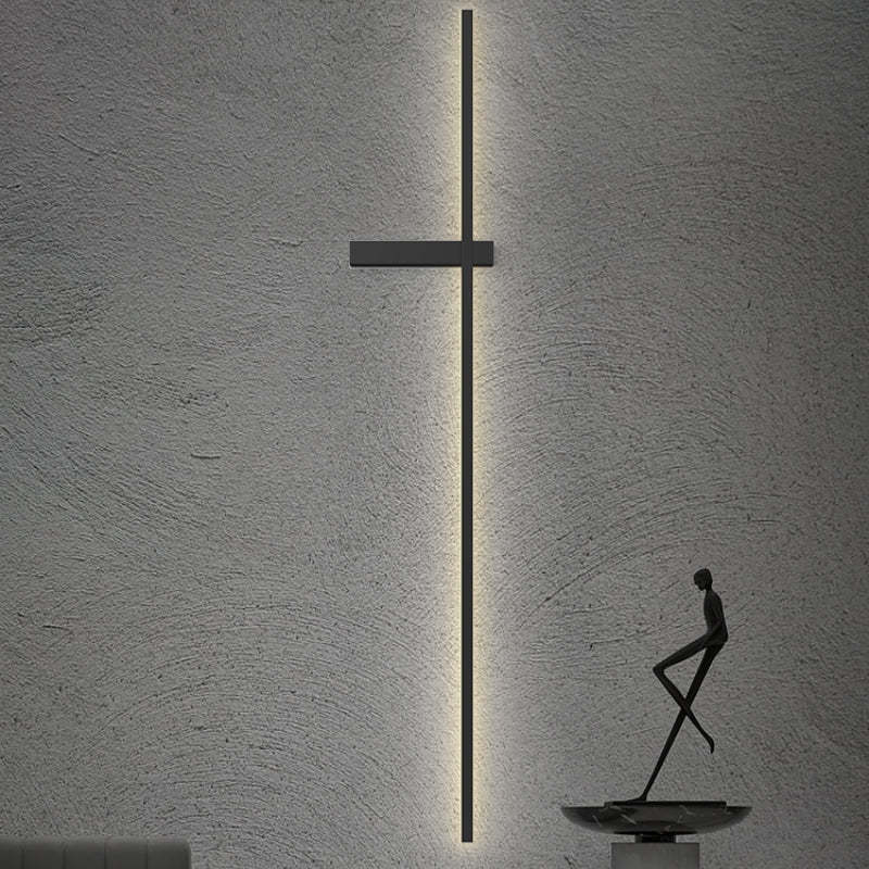 Edge Minimalist Linear Wall Lamp on Textured Wall
