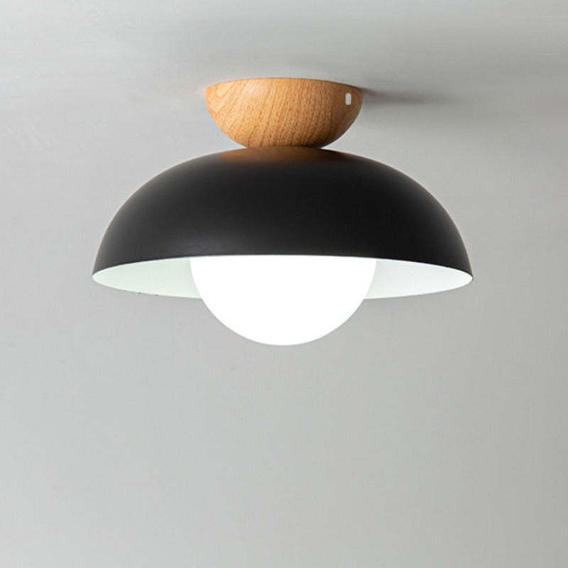 Ozawa Nordic Pendant Light with wood and black metal