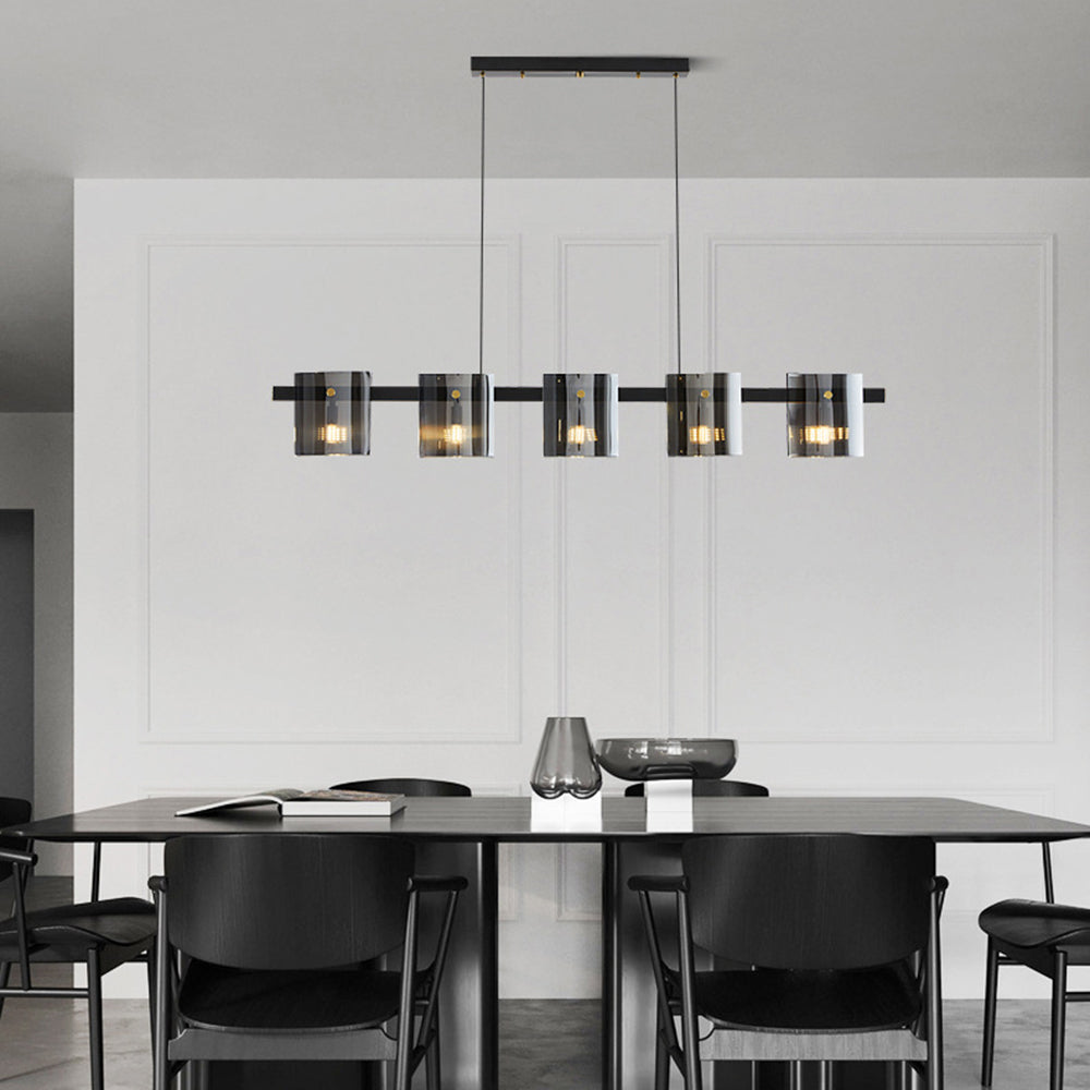 Evette collection pendant light over dining table