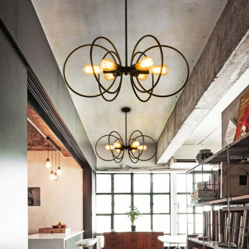 Alessio Chandelier: Industrial LED lighting in modern living room