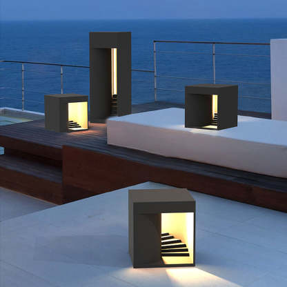 Orr Outdoor Solar Lamp: Cuboid Design, Waterproof Lighting