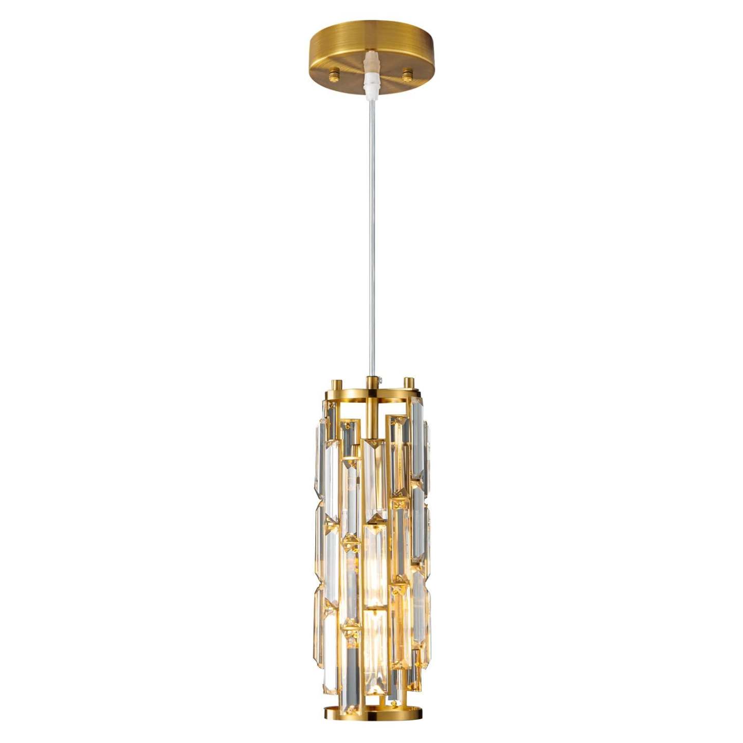 Gold Kristy Cluster Pendant Light with crystal prism shades